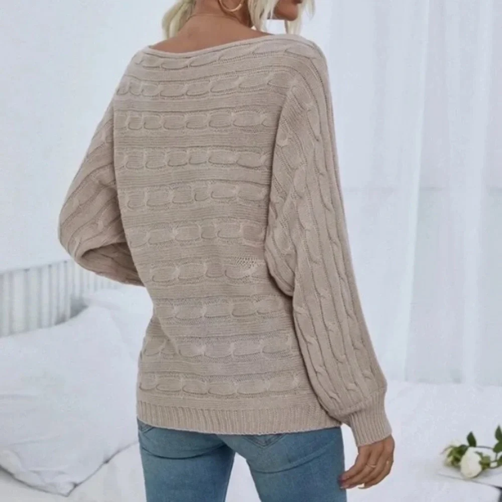 Luxe Cozy Cable Knit Oversized Sweater Top - Picture 2 of 14